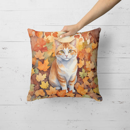 Caroline's Treasures Manx Cat in Fall Leaves Throw Pillow Machine Washable, Indoor Outdoor Decorative Pillow for Couch, - image 2