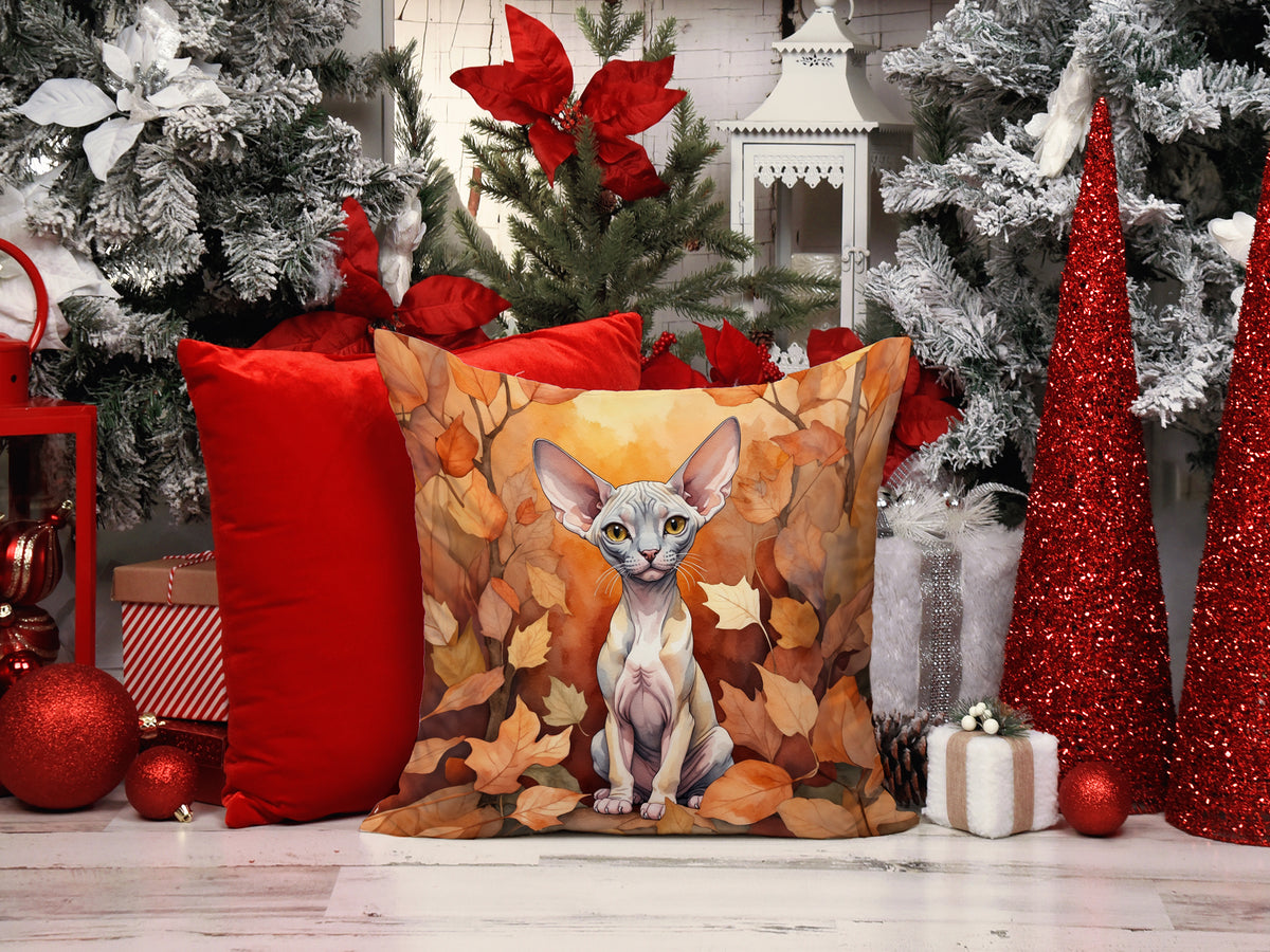 Caroline's Treasures Minskin Cat in Fall Leaves Throw Pillow Machine Washable, Indoor Outdoor Decorative Pillow for - image 6