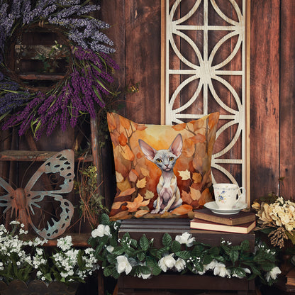 Caroline's Treasures Minskin Cat in Fall Leaves Throw Pillow Machine Washable, Indoor Outdoor Decorative Pillow for - image 6