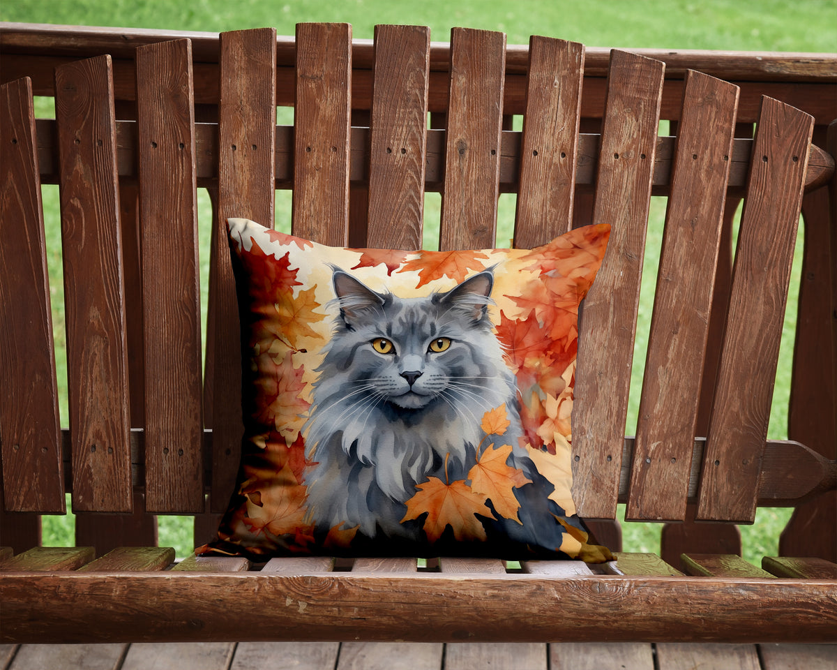 Caroline's Treasures Nebelung Cat in Fall Leaves Throw Pillow Machine Washable, Indoor Outdoor Decorative Pillow for - image 2
