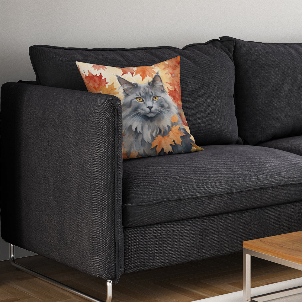 Caroline's Treasures Nebelung Cat in Fall Leaves Throw Pillow Machine Washable, Indoor Outdoor Decorative Pillow for - image 7