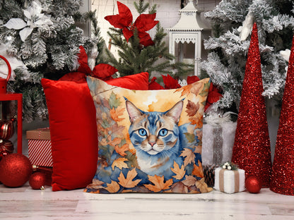 Caroline's Treasures Ojos Azules Cat in Fall Leaves Throw Pillow Machine Washable, Indoor Outdoor Decorative Pillow for - image 6