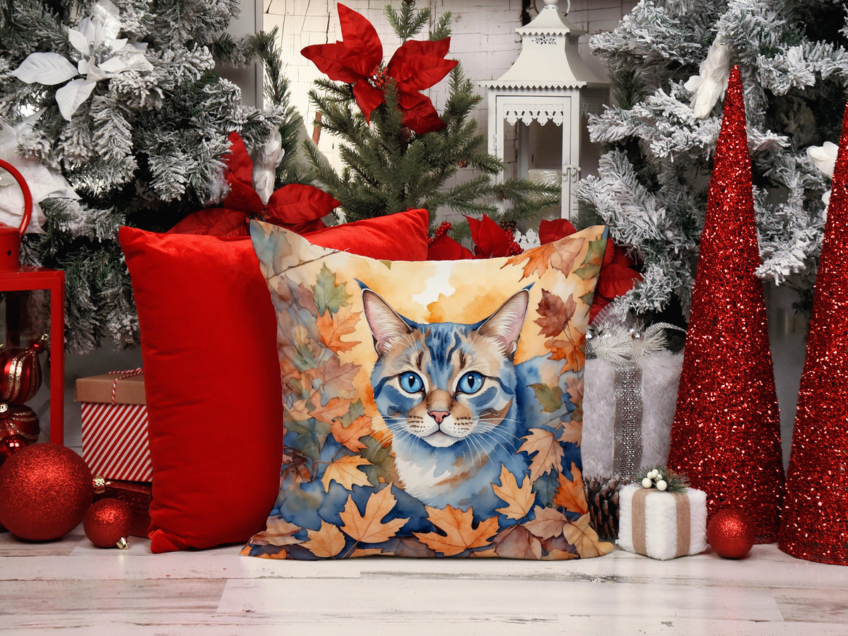 Caroline's Treasures Ojos Azules Cat in Fall Leaves Throw Pillow Machine Washable, Indoor Outdoor Decorative Pillow for - image 7