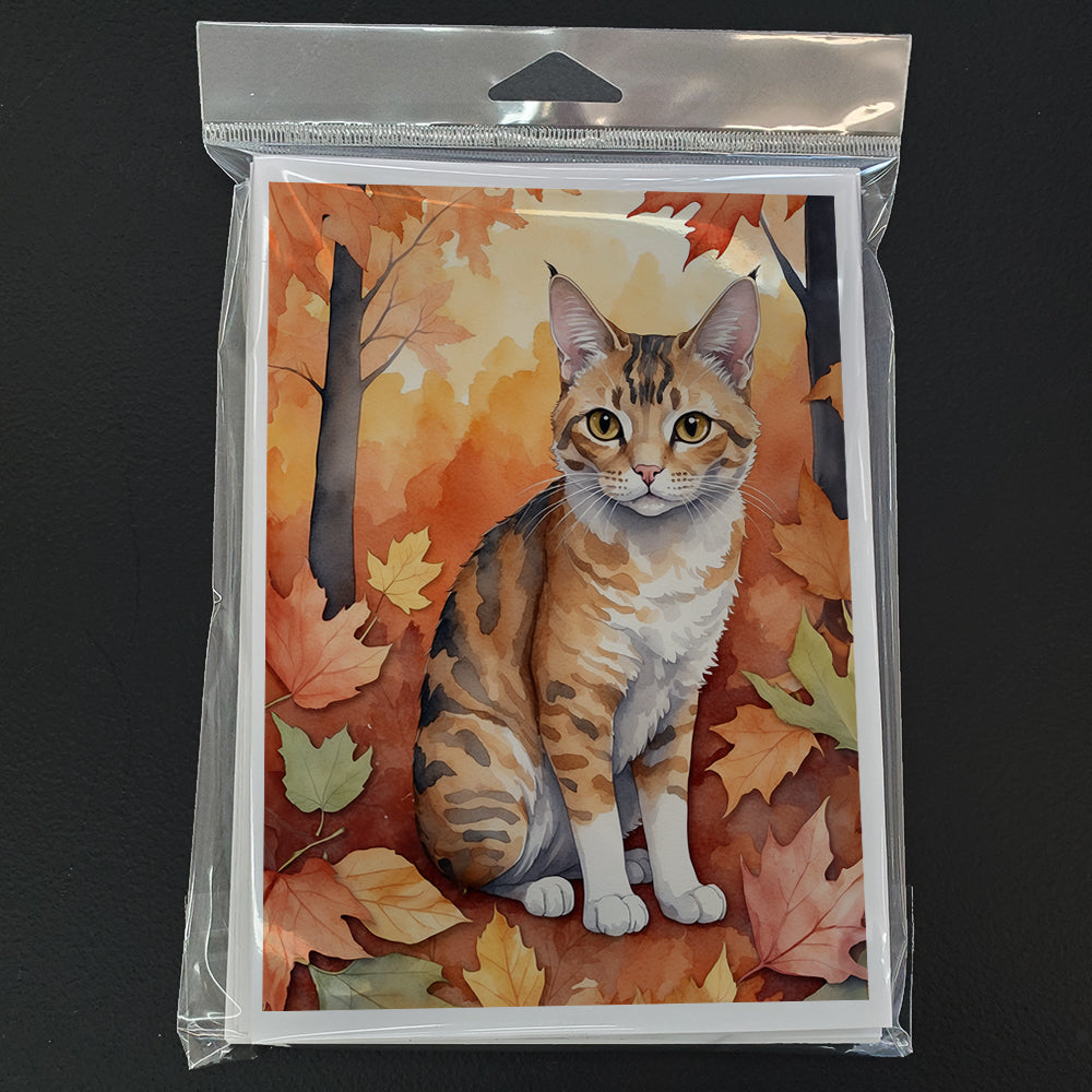 Caroline's Treasures Oregon Rex Cat in Fall Leaves Greeting Cards Pack of 8 Blank Cards with Envelopes Whimsical A7 - image 3