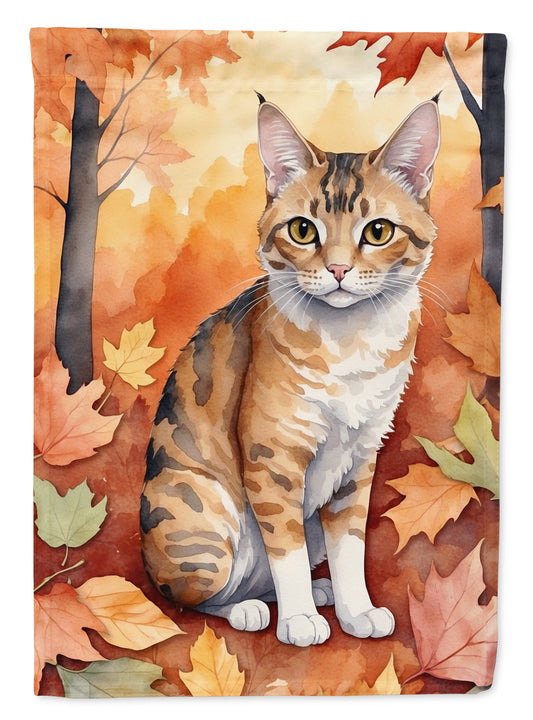 Caroline's Treasures Oregon Rex Cat in Fall Leaves Garden Flag Mailbox Flag Decorative Yard Flag Banner Outside Patio