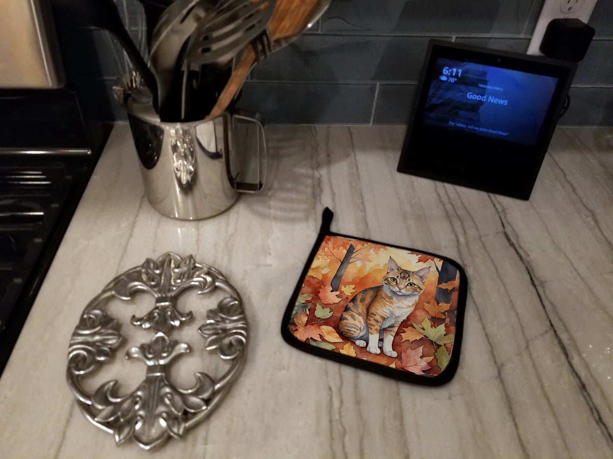 Caroline's Treasures Oregon Rex Cat in Fall Leaves Pair of Pot Holders Kitchen Heat Resistant Pot Holders Sets Oven Hot - image 3