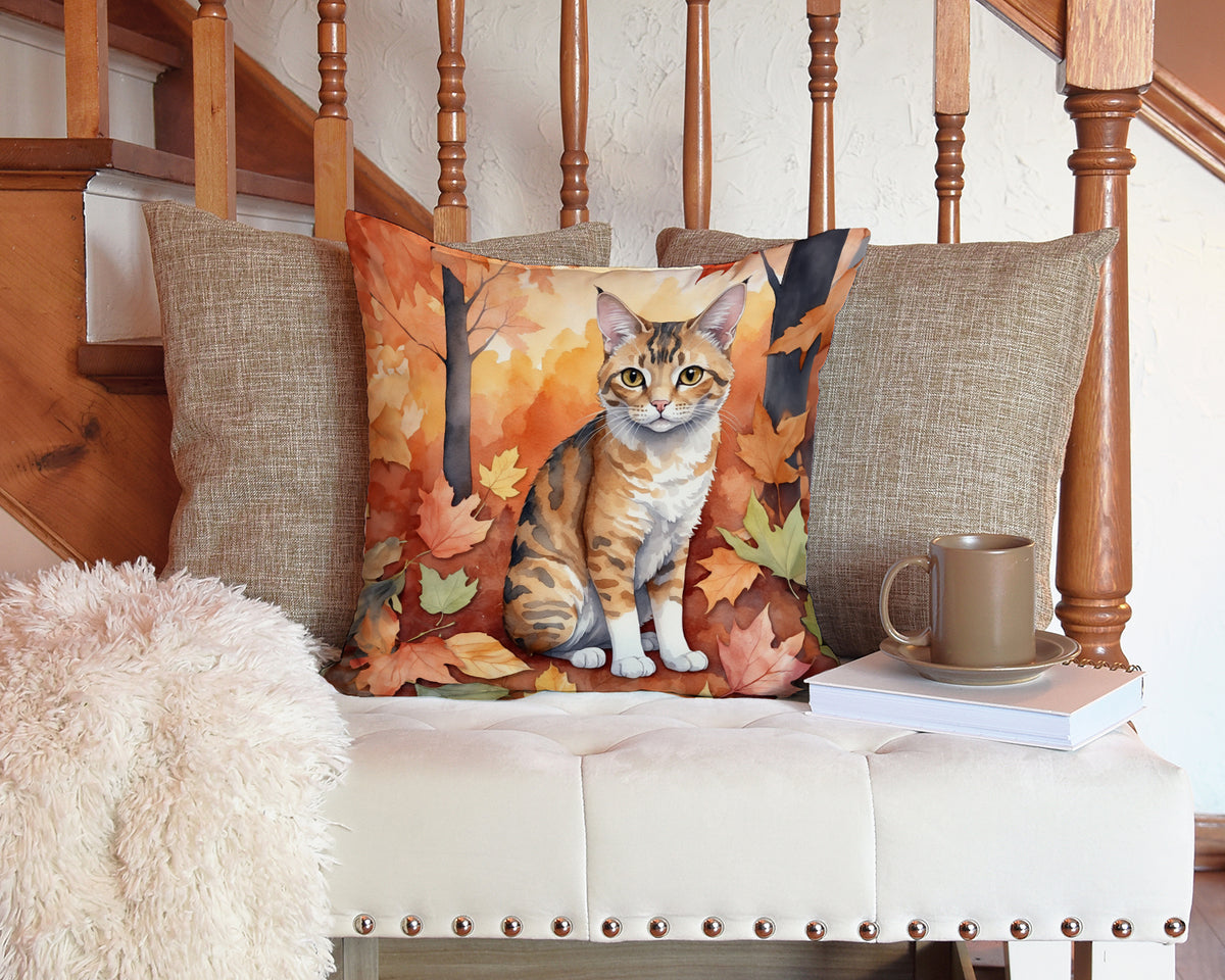 Caroline's Treasures Oregon Rex Cat in Fall Leaves Throw Pillow Machine Washable, Indoor Outdoor Decorative Pillow for - image 3