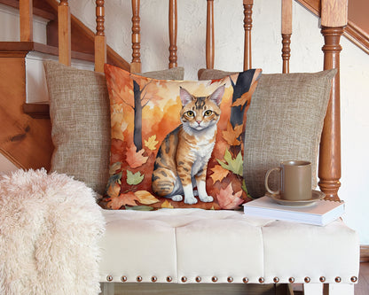 Caroline's Treasures Oregon Rex Cat in Fall Leaves Throw Pillow Machine Washable, Indoor Outdoor Decorative Pillow for - image 3