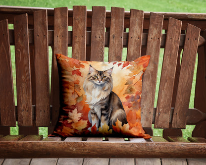 Caroline's Treasures Oriental Longhair Cat in Fall Leaves Throw Pillow Machine Washable, Indoor Outdoor Decorative - image 2