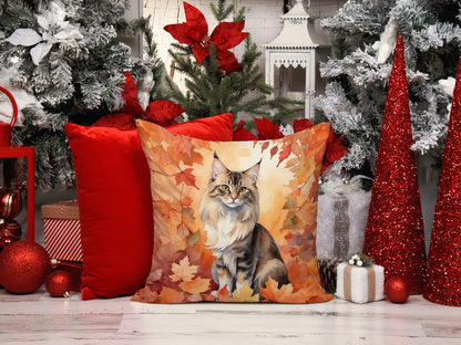 Caroline's Treasures Oriental Longhair Cat in Fall Leaves Throw Pillow Machine Washable, Indoor Outdoor Decorative - image 6