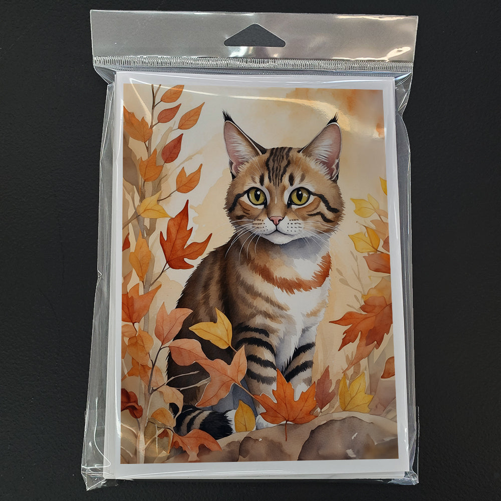 Caroline's Treasures Owyhee Bob Cat in Fall Leaves Greeting Cards Pack of 8 Blank Cards with Envelopes Whimsical A7 - image 3