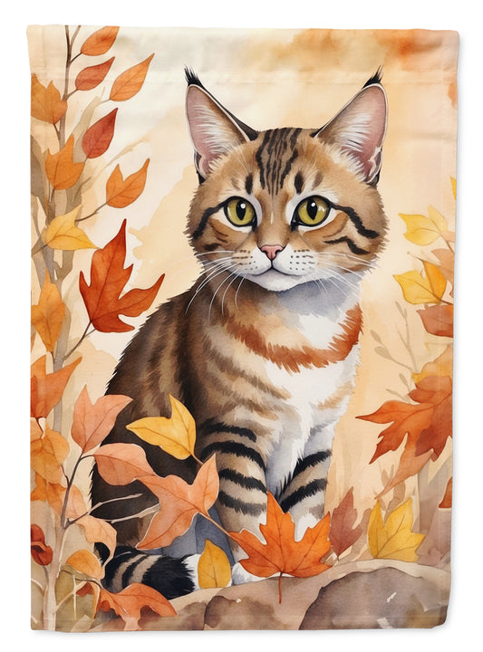 Caroline's Treasures Owyhee Bob Cat in Fall Leaves Garden Flag Mailbox Flag Decorative Yard Flag Banner Outside Patio