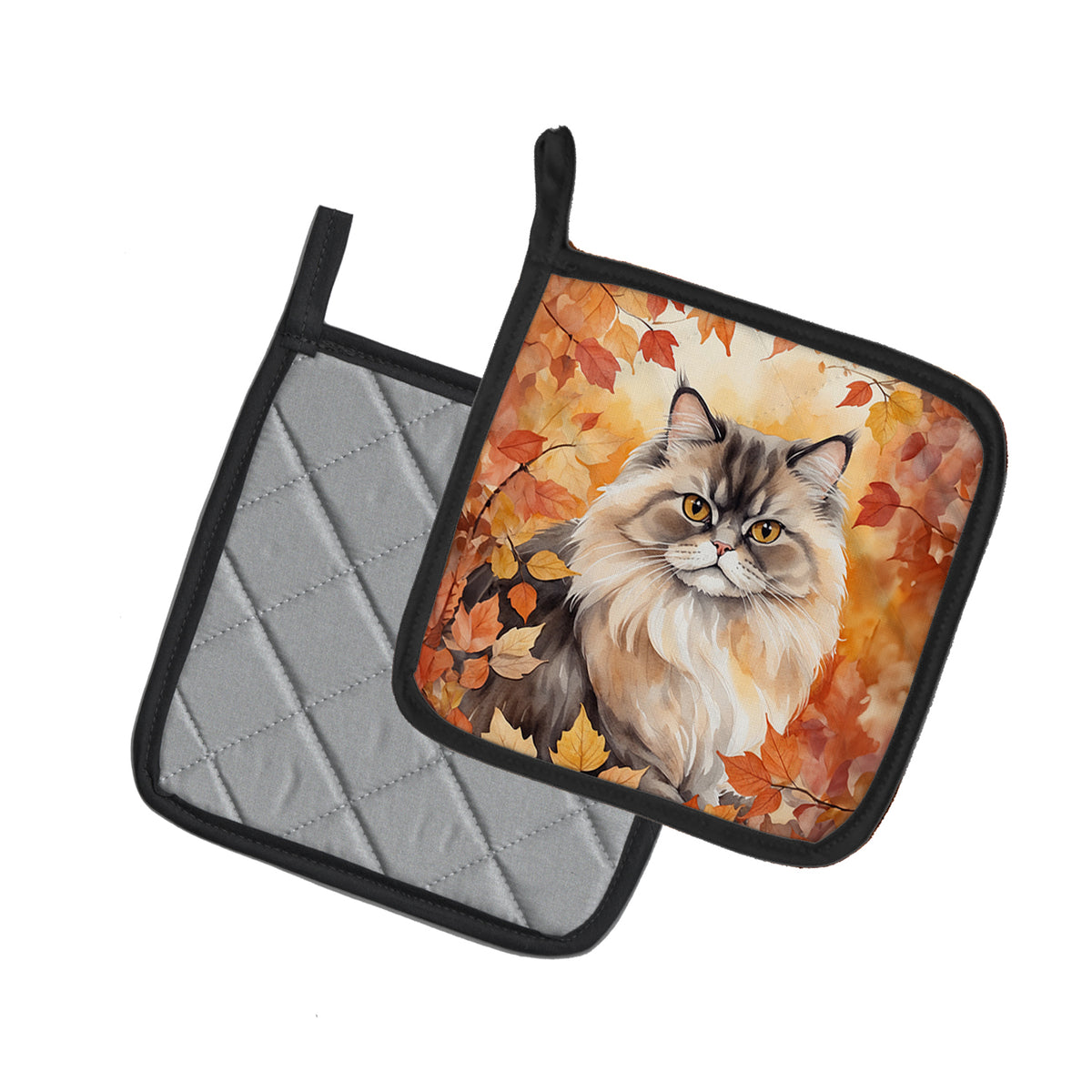 Caroline's Treasures Persian Cat in Fall Leaves Pair of Pot Holders Kitchen Heat Resistant Pot Holders Sets Oven Hot - image 2