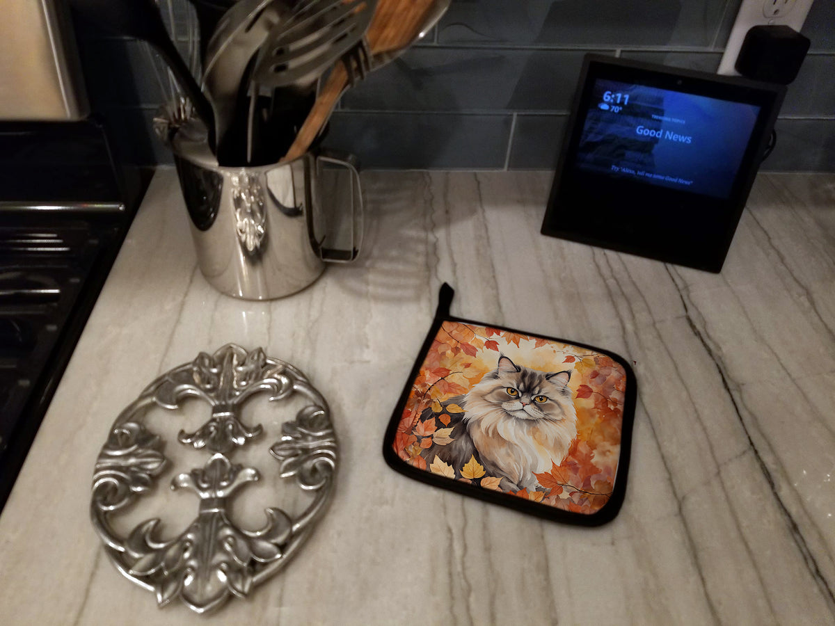 Caroline's Treasures Persian Cat in Fall Leaves Pair of Pot Holders Kitchen Heat Resistant Pot Holders Sets Oven Hot - image 3