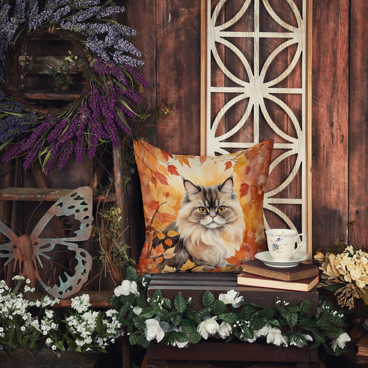 Caroline's Treasures Persian Cat in Fall Leaves Throw Pillow Machine Washable, Indoor Outdoor Decorative Pillow for - image 5