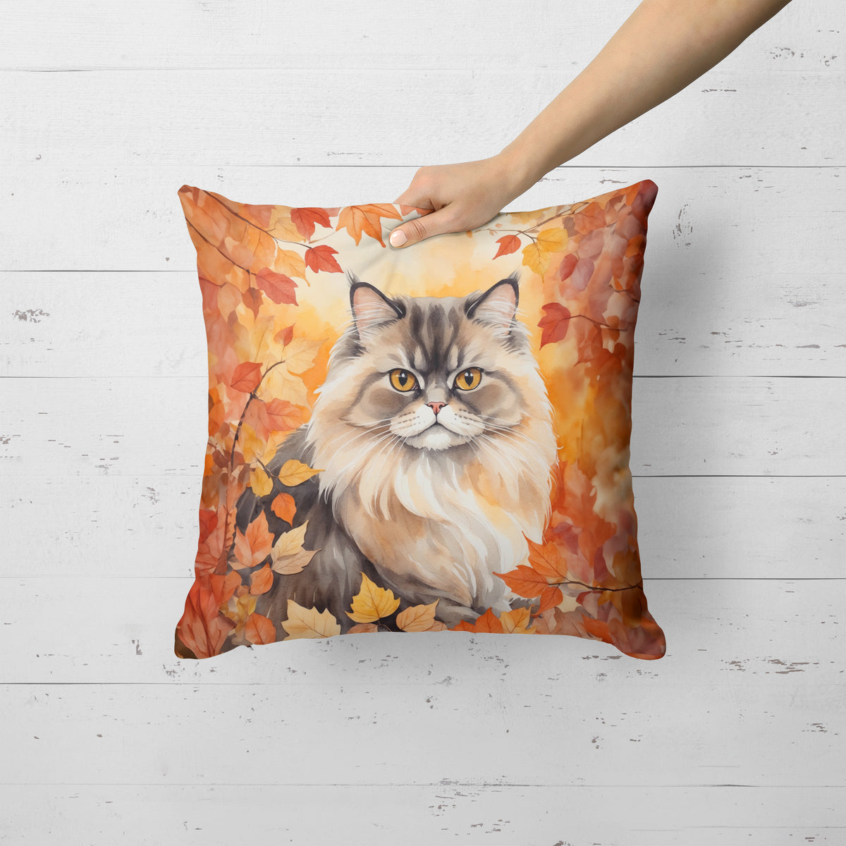 Caroline's Treasures Persian Cat in Fall Leaves Throw Pillow Machine Washable, Indoor Outdoor Decorative Pillow for - image 2