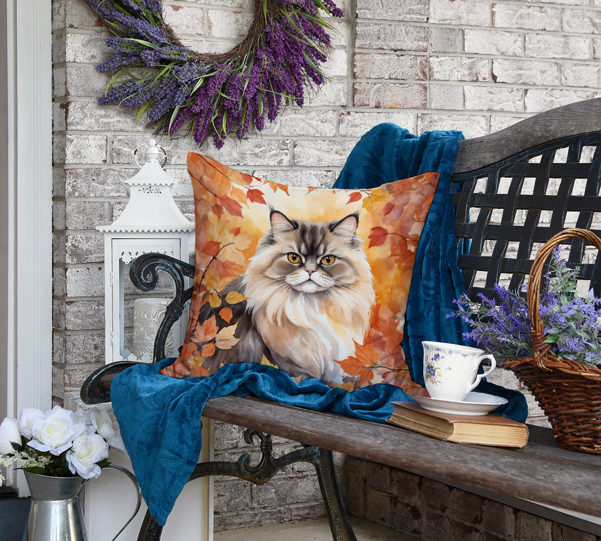 Caroline's Treasures Persian Cat in Fall Leaves Throw Pillow Machine Washable, Indoor Outdoor Decorative Pillow for - image 4