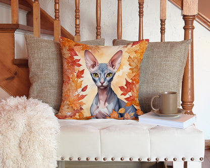 Caroline's Treasures Peterbald Cat in Fall Leaves Throw Pillow Machine Washable, Indoor Outdoor Decorative Pillow for - image 3
