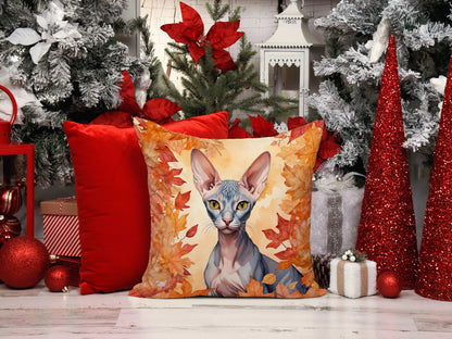 Caroline's Treasures Peterbald Cat in Fall Leaves Throw Pillow Machine Washable, Indoor Outdoor Decorative Pillow for - image 7