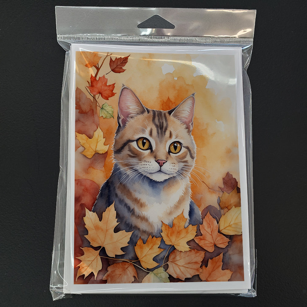 Caroline's Treasures Raas Cat in Fall Leaves Greeting Cards Pack of 8 Blank Cards with Envelopes Whimsical A7 Size 5x7 - image 3