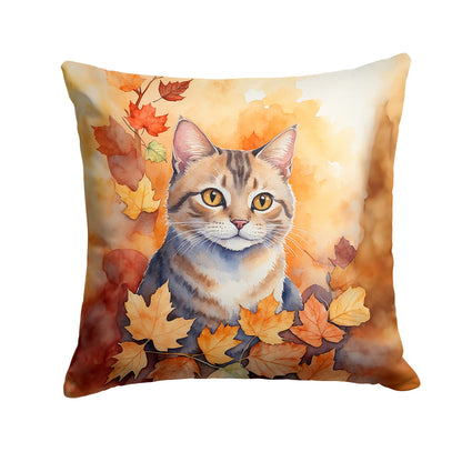 Caroline's Treasures Raas Cat in Fall Leaves Throw Pillow Machine Washable, Indoor Outdoor Decorative Pillow for Couch,
