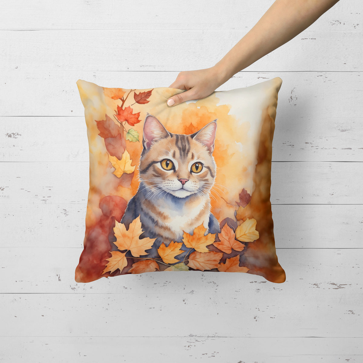 Caroline's Treasures Raas Cat in Fall Leaves Throw Pillow Machine Washable, Indoor Outdoor Decorative Pillow for Couch, - image 2
