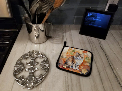 Caroline's Treasures Ragamuffin Cat in Fall Leaves Pair of Pot Holders Kitchen Heat Resistant Pot Holders Sets Oven Hot - image 3
