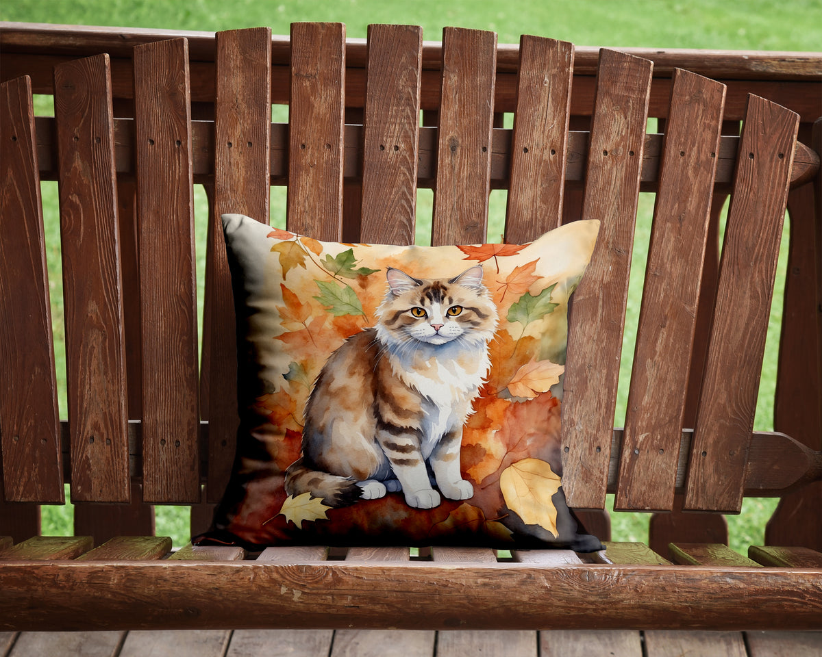 Caroline's Treasures Ragamuffin Cat in Fall Leaves Throw Pillow Machine Washable, Indoor Outdoor Decorative Pillow for - image 2