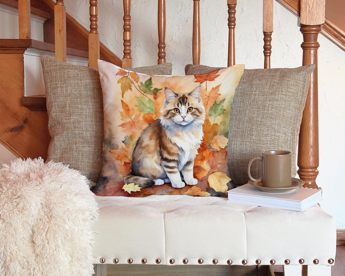 Caroline's Treasures Ragamuffin Cat in Fall Leaves Throw Pillow Machine Washable, Indoor Outdoor Decorative Pillow for - image 3