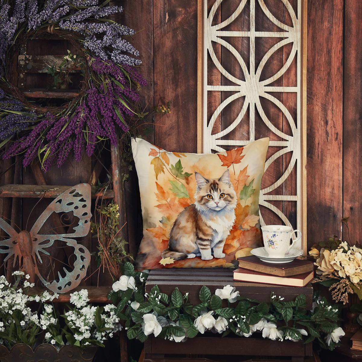 Caroline's Treasures Ragamuffin Cat in Fall Leaves Throw Pillow Machine Washable, Indoor Outdoor Decorative Pillow for - image 6