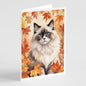 Caroline's Treasures Ragdoll Cat in Fall Leaves Greeting Cards Pack of 8 Blank Cards with Envelopes Whimsical A7 Size