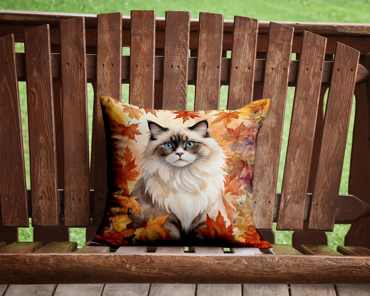 Caroline's Treasures Ragdoll Cat in Fall Leaves Throw Pillow Machine Washable, Indoor Outdoor Decorative Pillow for - image 2