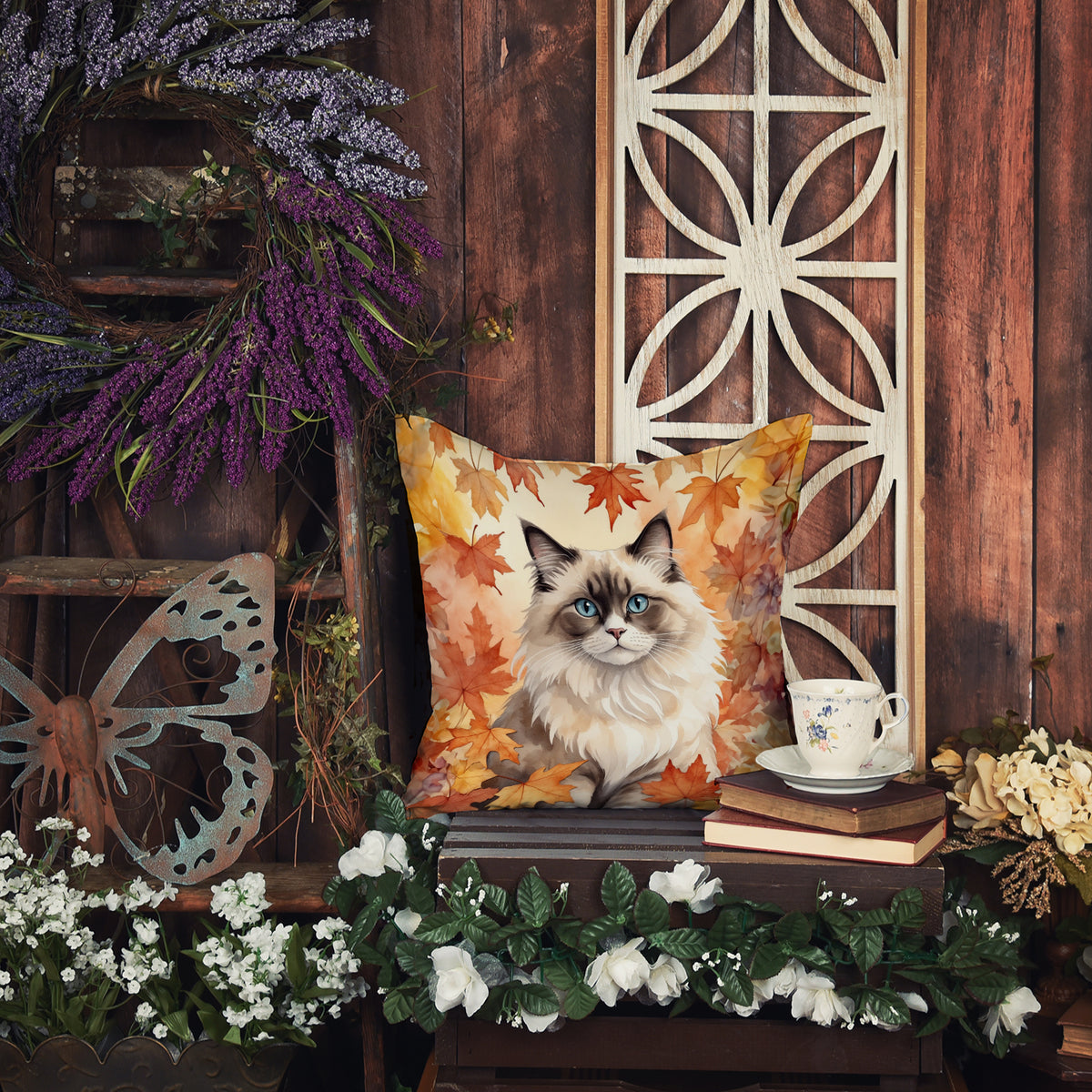 Caroline's Treasures Ragdoll Cat in Fall Leaves Throw Pillow Machine Washable, Indoor Outdoor Decorative Pillow for - image 5