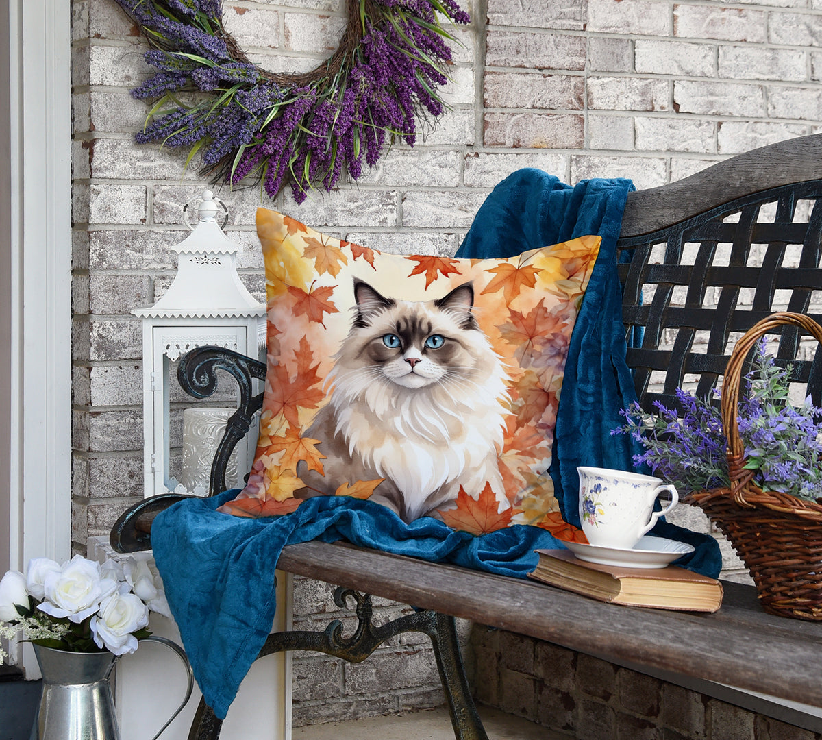 Caroline's Treasures Ragdoll Cat in Fall Leaves Throw Pillow Machine Washable, Indoor Outdoor Decorative Pillow for - image 4