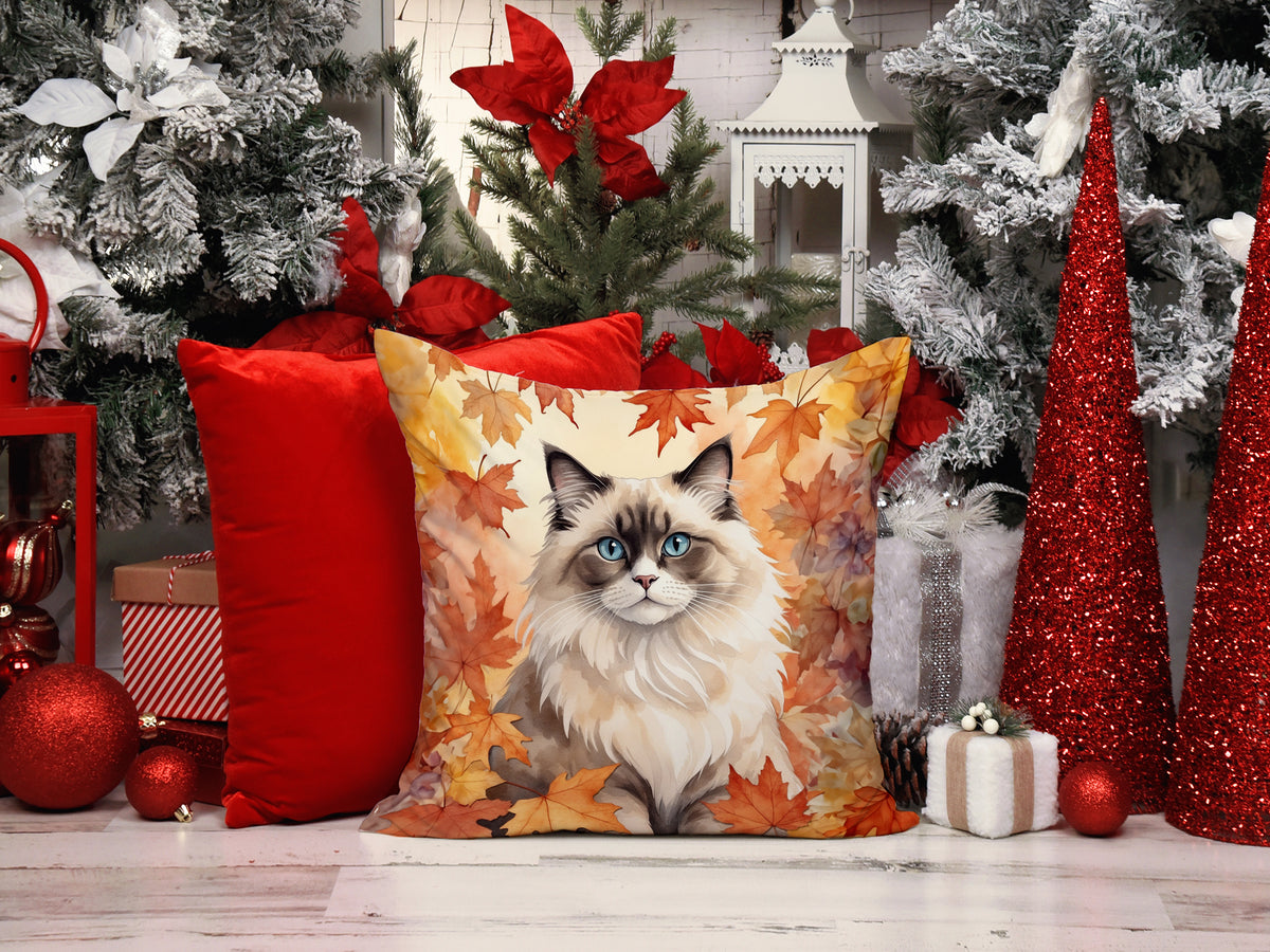 Caroline's Treasures Ragdoll Cat in Fall Leaves Throw Pillow Machine Washable, Indoor Outdoor Decorative Pillow for - image 7