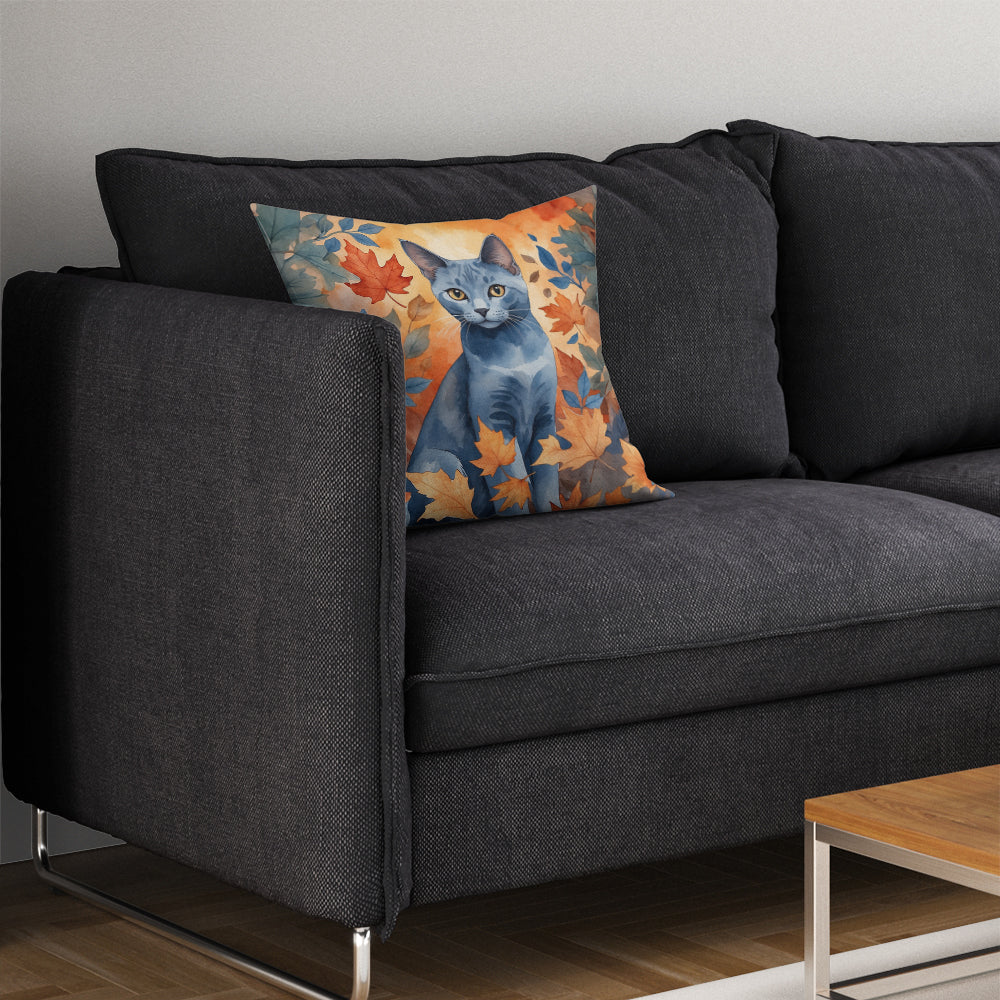Caroline's Treasures Russian Blue Cat in Fall Leaves Throw Pillow Machine Washable, Indoor Outdoor Decorative Pillow - image 7