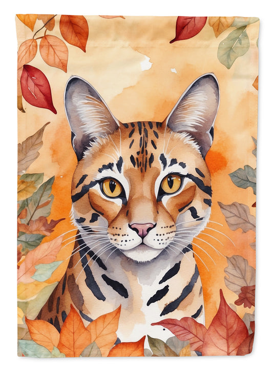 Caroline's Treasures Safari Cat in Fall Leaves Garden Flag Mailbox Flag Decorative Yard Flag Banner Outside Patio