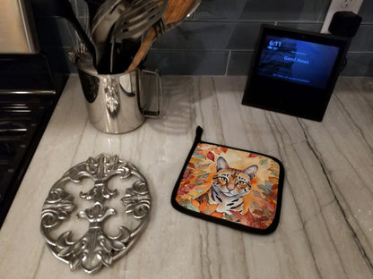 Caroline's Treasures Safari Cat in Fall Leaves Pair of Pot Holders Kitchen Heat Resistant Pot Holders Sets Oven Hot - image 3