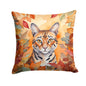 Caroline's Treasures Safari Cat in Fall Leaves Throw Pillow Machine Washable, Indoor Outdoor Decorative Pillow for