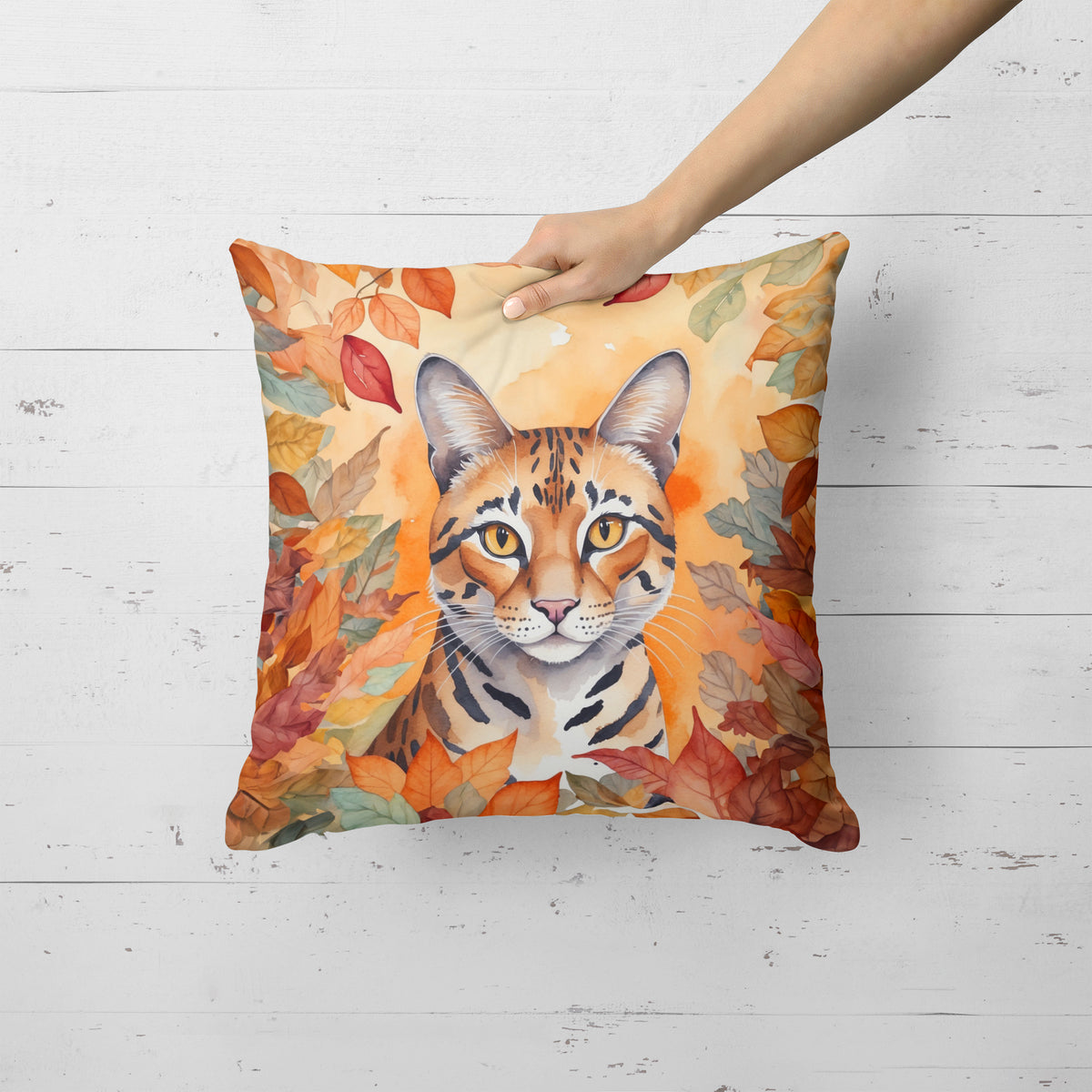 Caroline's Treasures Safari Cat in Fall Leaves Throw Pillow Machine Washable, Indoor Outdoor Decorative Pillow for - image 2