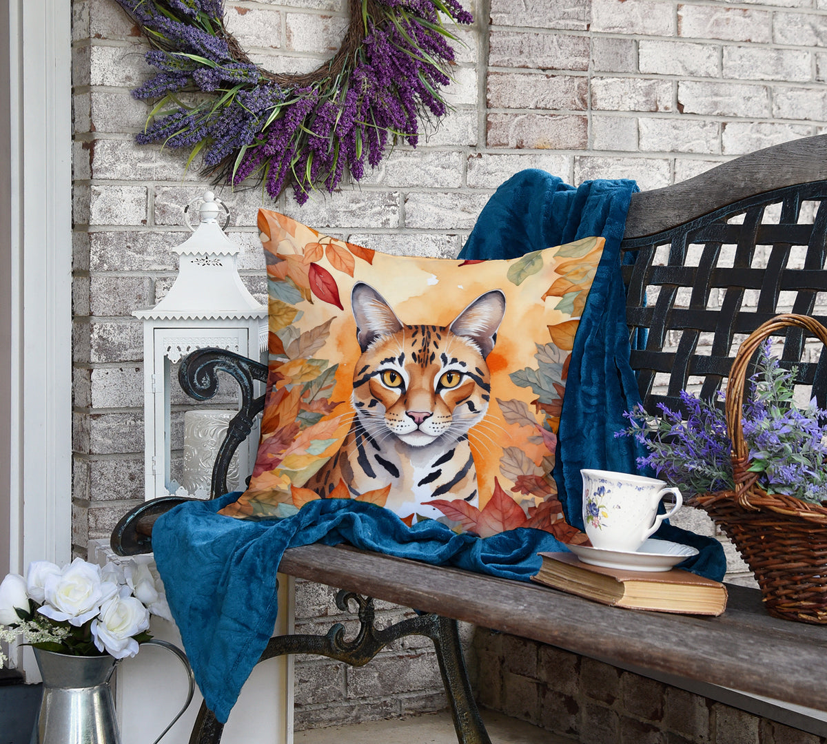 Caroline's Treasures Safari Cat in Fall Leaves Throw Pillow Machine Washable, Indoor Outdoor Decorative Pillow for - image 4