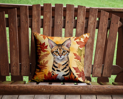 Caroline's Treasures Savannah Cat in Fall Leaves Throw Pillow Machine Washable, Indoor Outdoor Decorative Pillow for - image 2