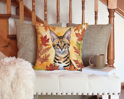 Caroline's Treasures Savannah Cat in Fall Leaves Throw Pillow Machine Washable, Indoor Outdoor Decorative Pillow for - image 3