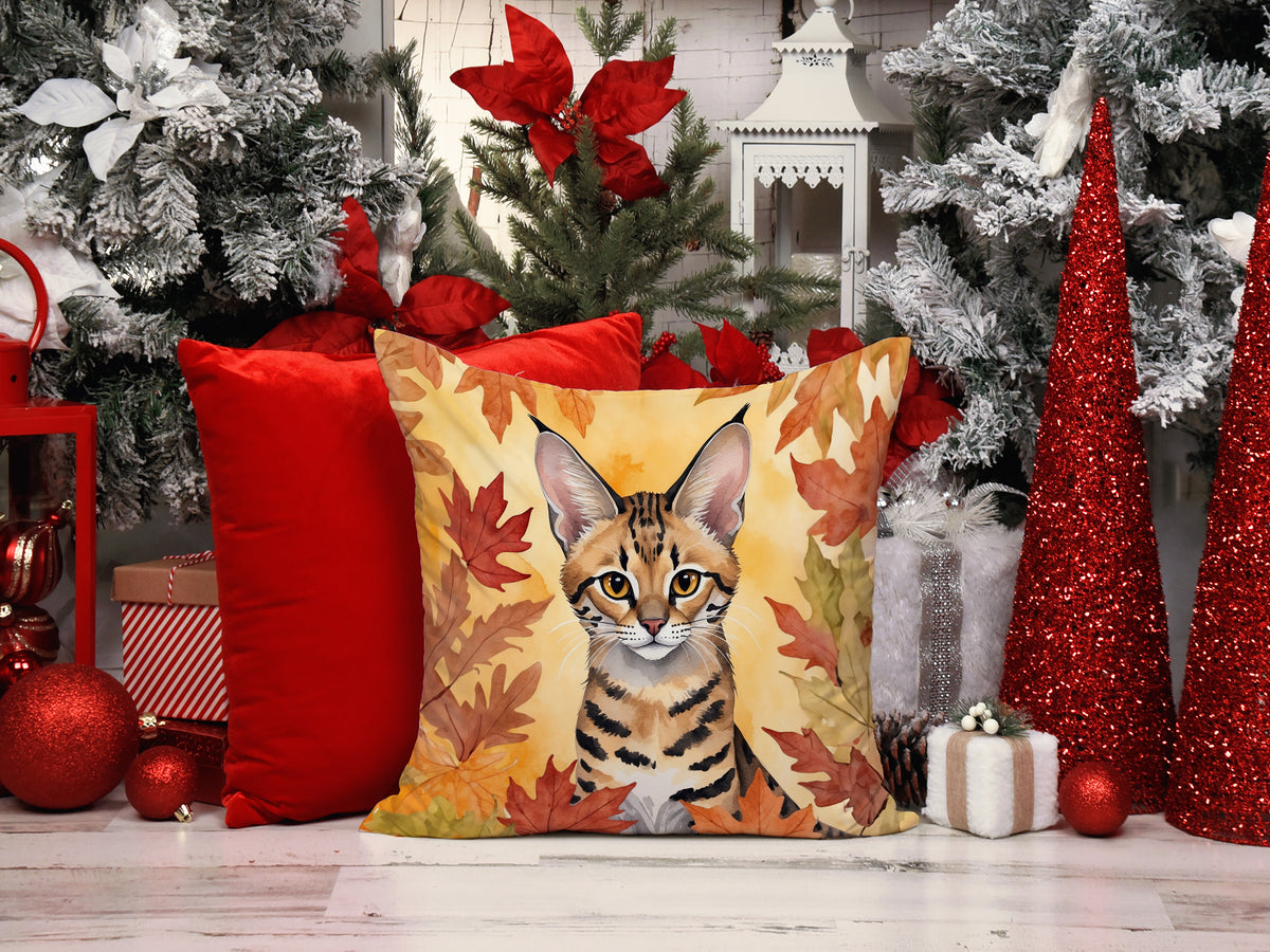 Caroline's Treasures Savannah Cat in Fall Leaves Throw Pillow Machine Washable, Indoor Outdoor Decorative Pillow for - image 6