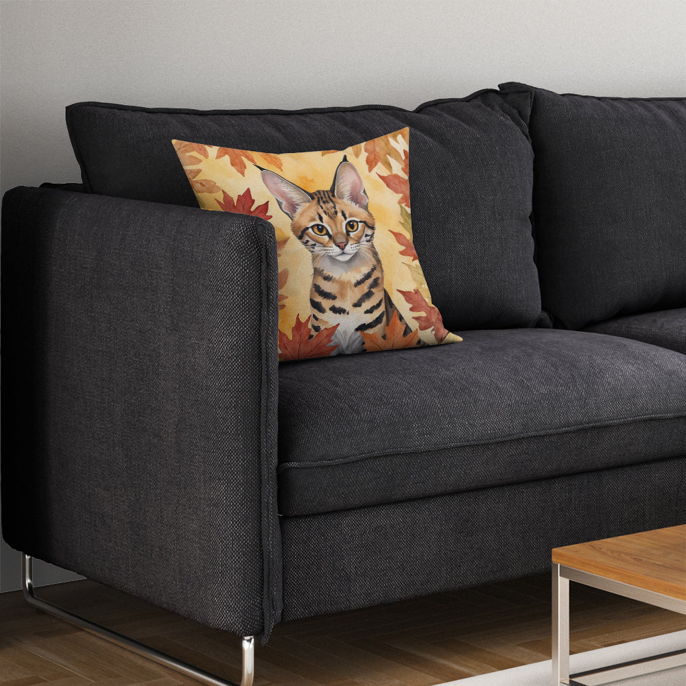 Caroline's Treasures Savannah Cat in Fall Leaves Throw Pillow Machine Washable, Indoor Outdoor Decorative Pillow for - image 7