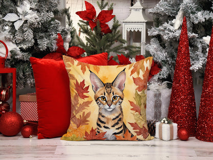 Caroline's Treasures Savannah Cat in Fall Leaves Throw Pillow Machine Washable, Indoor Outdoor Decorative Pillow for - image 7