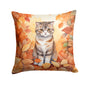 Caroline's Treasures Scottish Fold Cat in Fall Leaves Throw Pillow Machine Washable, Indoor Outdoor Decorative Pillow
