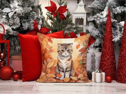 Caroline's Treasures Scottish Fold Cat in Fall Leaves Throw Pillow Machine Washable, Indoor Outdoor Decorative Pillow - image 7