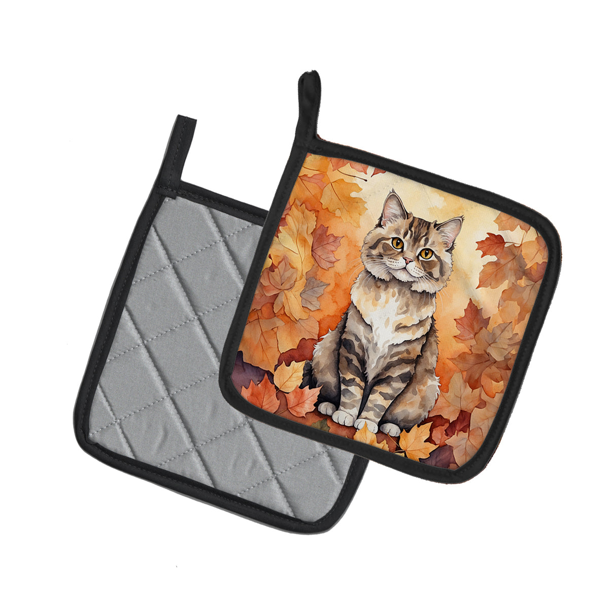 Caroline's Treasures Selkirk Rex Cat in Fall Leaves Pair of Pot Holders Kitchen Heat Resistant Pot Holders Sets Oven - image 2
