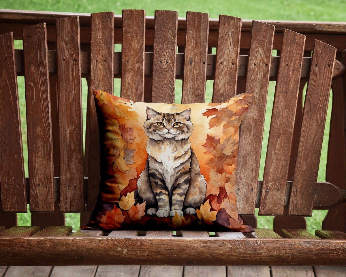 Caroline's Treasures Selkirk Rex Cat in Fall Leaves Throw Pillow Machine Washable, Indoor Outdoor Decorative Pillow for - image 2